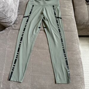 PINK Victoria's Secret Green Leggings with Black Accents